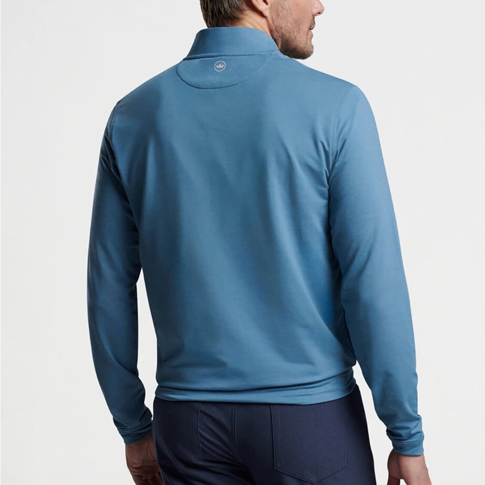 Peter Millar Rainfall Blue Ross Performance Baseball Collar Quarter Zip MF23EK44 - Picture 5 of 5